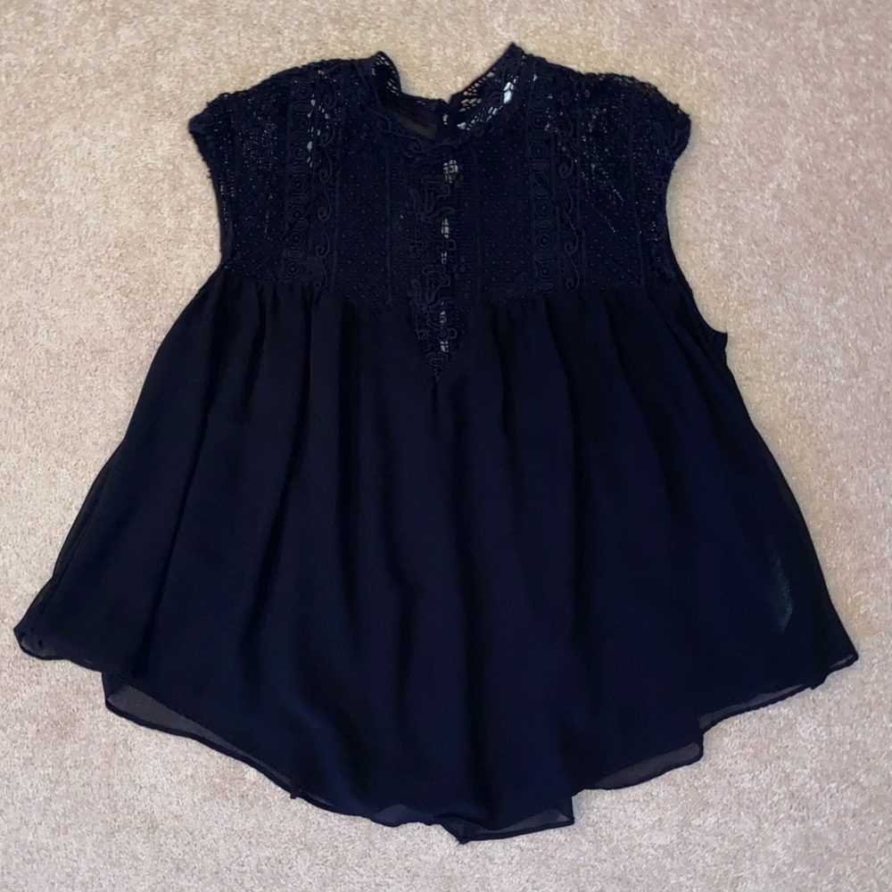 Zara black sheer blouse